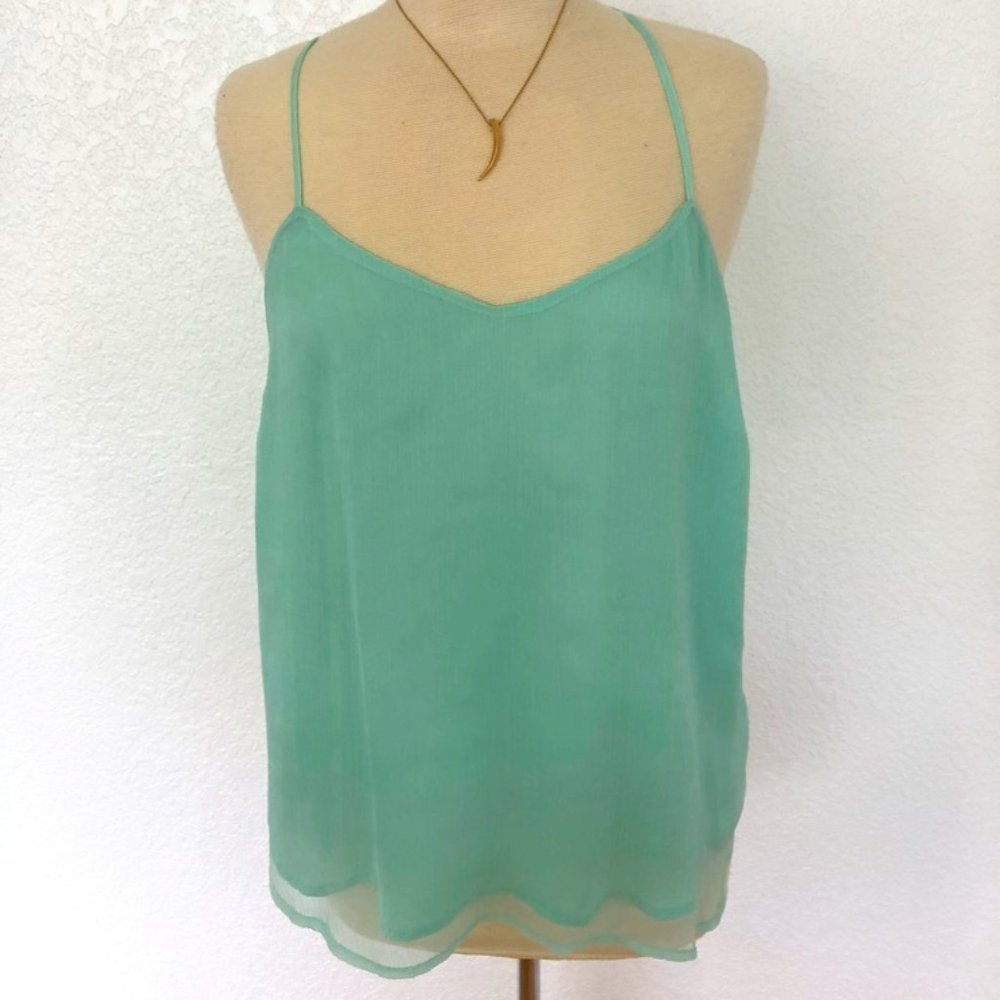 Love 21 Mint Flowy Racerback Tank Top